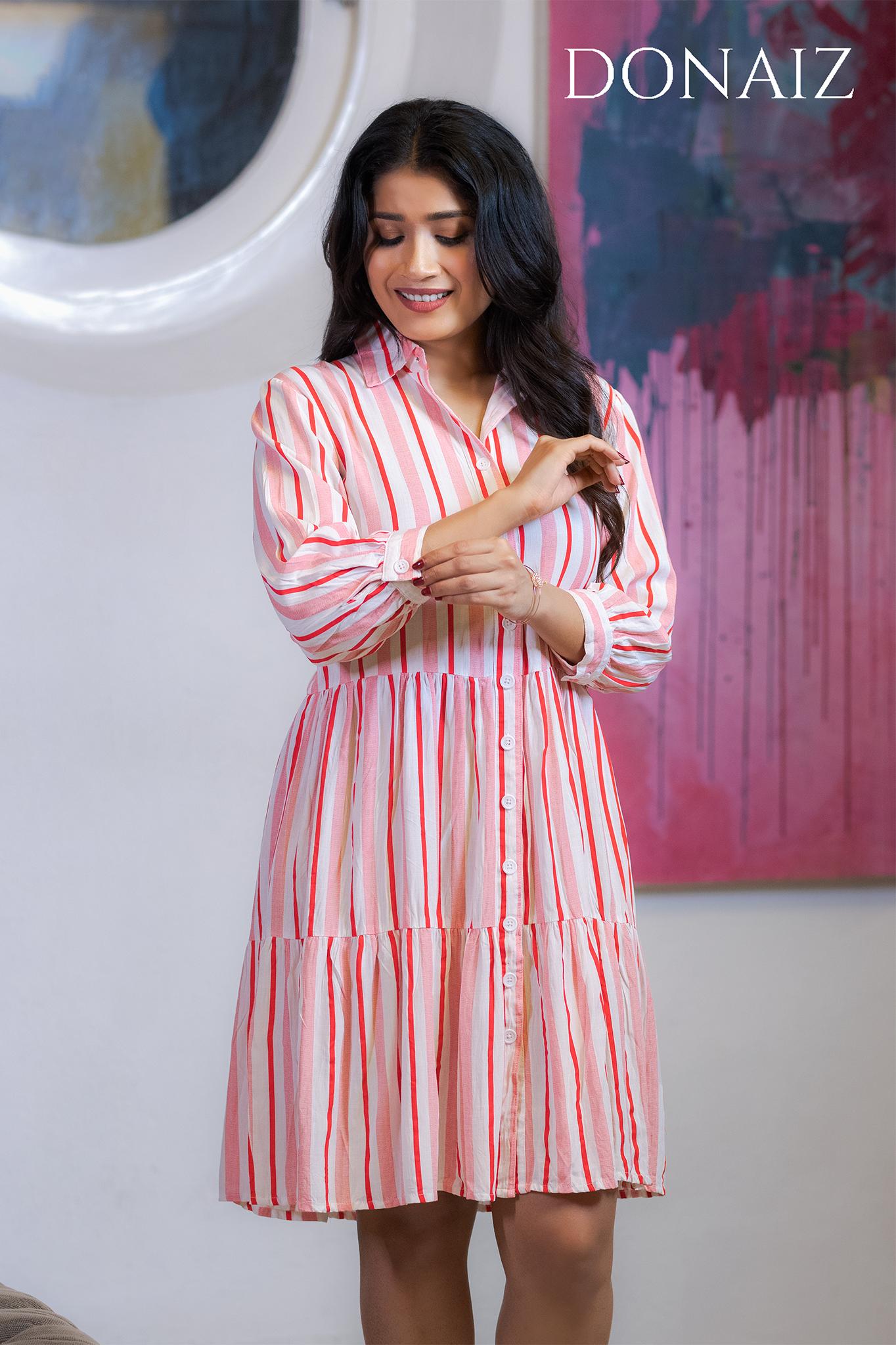 Oversize two tiered Midi Shirt Dress