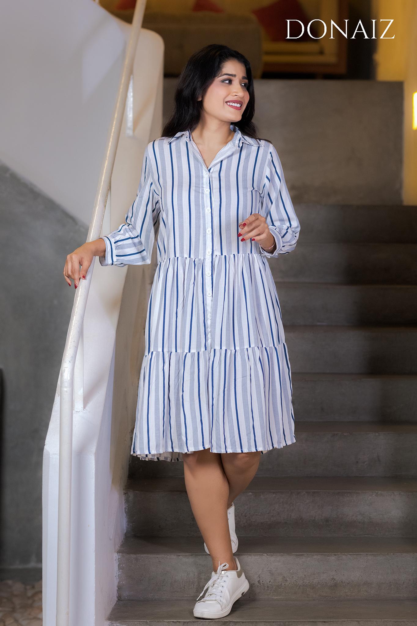 Oversize two tiered Midi Shirt Dress