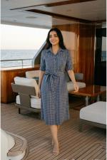 Checked Midi Front Tie Dress