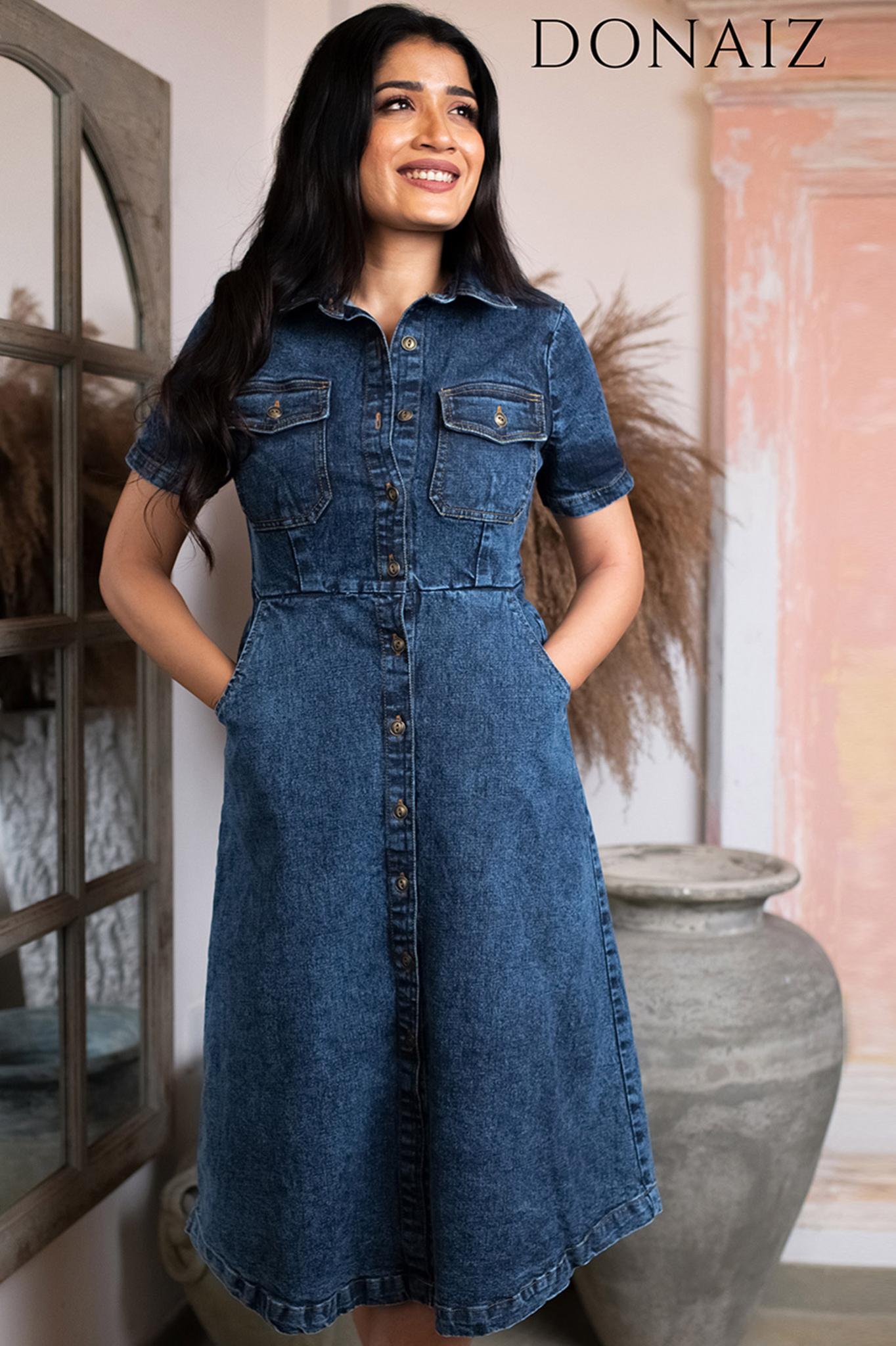 Short Sleeve Shirt Denim Dress