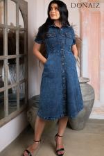 Short Sleeve Shirt Denim Dress