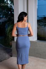 Two Piece Rib strappy top and 3/4 skirt