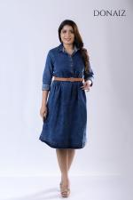 DONAIZ Elegant Denim dress without Belt