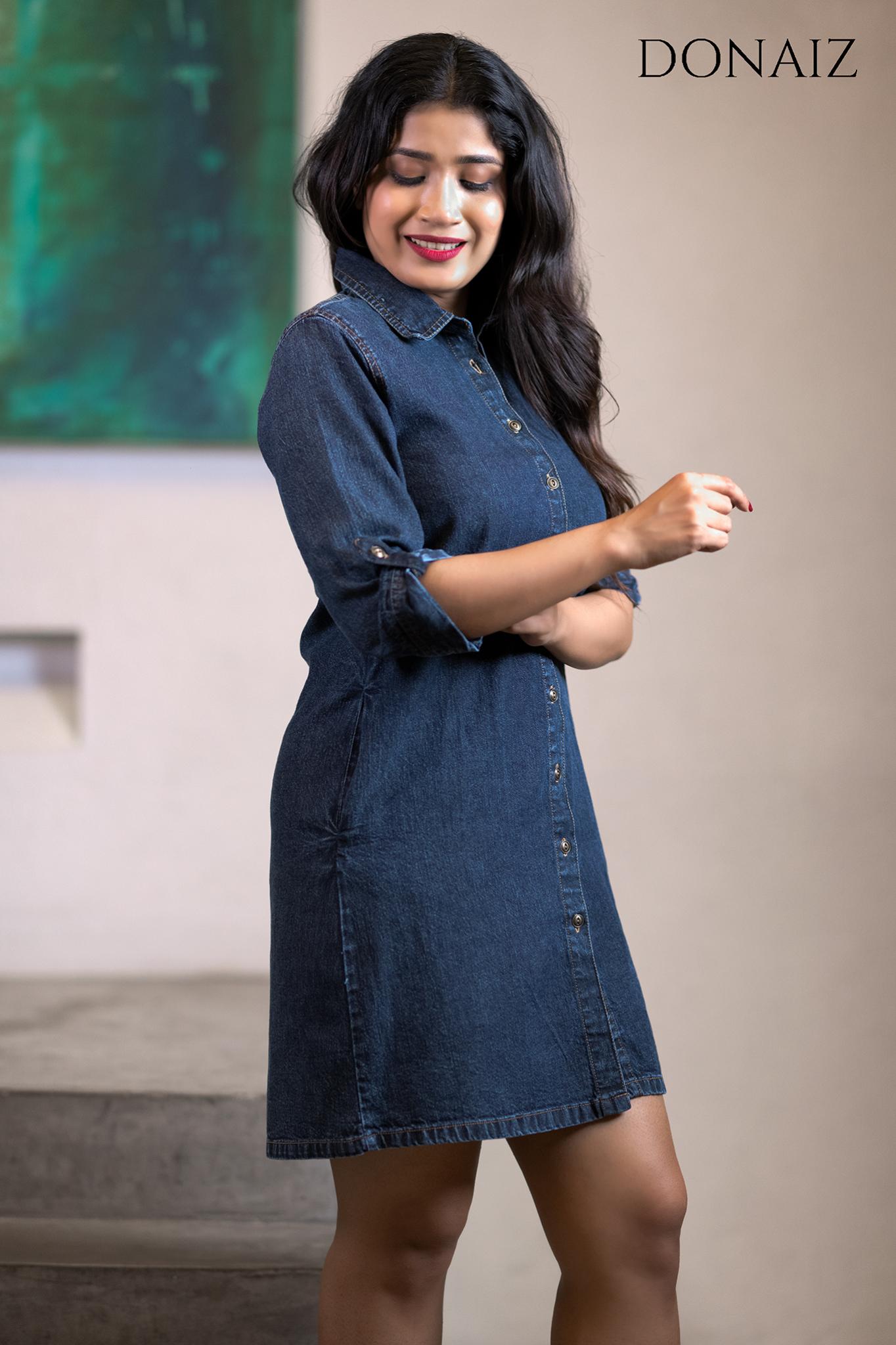 Casual Denim Shirt Dress